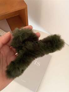 1 szt. pluszowa spinka do włosów w kształcie lamparta, elegancka, francuska spinka do włosów dla kobiet, jesienno-zimowa, modna spinka do włosów z nadrukiem zwierzęcym, zimowa spinka do włosów, puszyste spinki do włosów, akcesoria do włosów dla kobiet, stroje wakacyjne, kobieta