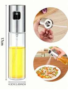 1 bình xịt dầu ô liu bằng thủy tinh tái sử dụng, bình phun sương mịn bằng thép không gỉ, thích hợp cho nấu ăn, làm bánh, trộn salad, bình xịt thực phẩm tiện dụng, phủ đều, dễ vệ sinh và đổ đầy lại, lựa chọn lý tưởng cho nấu ăn lành mạnh, thiết kế chống rò rỉ, kiểm soát lượng dầu hoàn hảo. - Nhiều màu - Xem 7