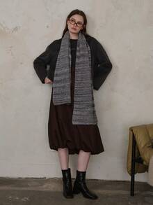 1pc Women's Asymmetric Wool Blend Scarf, & Unique, Suitable For Outings, Commuting, Autumn/Winter