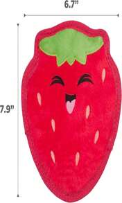 Outward Hound Tough Skinz Durable Squeaky Dog Toy With Two Tough Layers, Strawberry, Red, Medium - MàuF - Xem 7