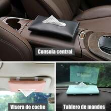 Soporte de máscara de visera, soporte de tejido de visera, caja de máscaras de visera de coche con banda de goma elástica ajustable, organizador de tejido de piel sintética para consola central, negro - Rosa - Ver 4