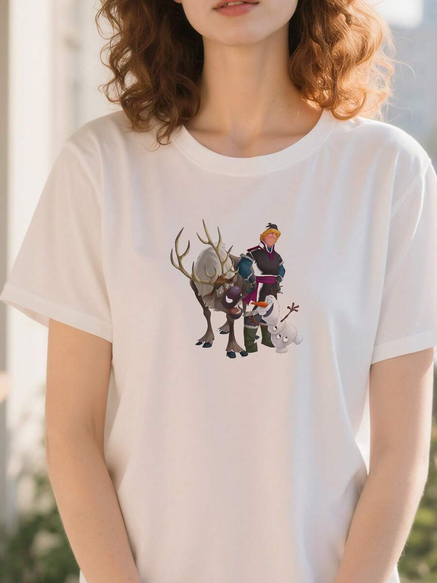 Frozen-Kristoff-Olaf-Sven-T-Shirt-T-Shirt - trắng - Xem 1