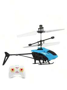 Avión de control remoto eléctrico para niños con lanzador, juguete volador con alas flexibles y fácil manejo - Azul - Ver 7