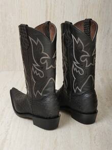 BOTA VAQUERA MARCA BDP GRABADO TIPO ANANCONDA 100% PIEL DE BOVINO SUPER ELEGANTE  Casual - NEGRO - Ver 3