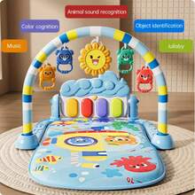 婴儿游戏垫,新生儿钢琴踢踏和健身架,0-12 个月婴儿室内活动垫,儿童游戏有利于发展运动技能和协调性,早教学习互动游戏垫,适合男孩和女孩,秋季婴儿多功能踢钢琴玩具 - 多色 - 查看 6