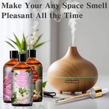 PHATOIL 1瓶100毫升/3.38液盎司香氛精油，适用于香薰机和加湿器，包含：白麝香、清新亚麻、泡泡糖、海风、帕尔马紫罗兰、黑兰花、橙花、婴儿爽身粉、日本玉兰、柑橘、咖啡、金银花、小苍兰、天使、Jador、甜烟草、龙血 - 彩色 - 查看 3