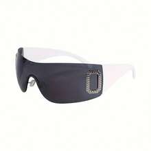 2025 New Fashion Y2K Style Rimless Glasses With Integrated Letter Accessories - Brown - View 6