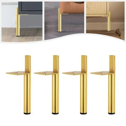 Lot de 4 pieds de meuble en métal 15 cm noir DIY pieds de table en métal pieds de meuble ronds pour canapé table basse meuble TV lit et autres meubles