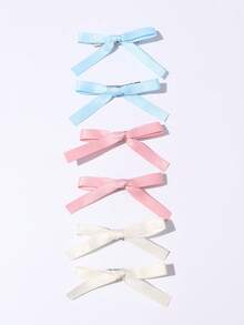 6 قطع مشابك شعر بفيونكة شريطية بسيطة، اكسسوارات شعر فراشة للفتيات الراقصات