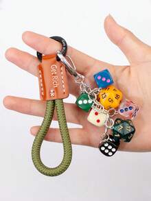 8 Ball Dice Charm Keychain - Cute Bag Purse Handbag Accessories - Y2K Aesthetic Key Chain For Women Men Halloween Accessories Teachers Day Bag Accessories Lanyards With Id Holder Car Accessories Bag Charms