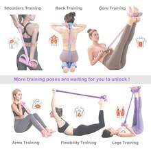 Multifunctional Tension Rope, 6 - Tube Elastic Yoga Pedal Puller Resistance Band, Natural Latex Tension Rope Fitness Equipment, Suitable For Abdomen/Waist/Arm/Leg Stretching And Weight - Loss Training