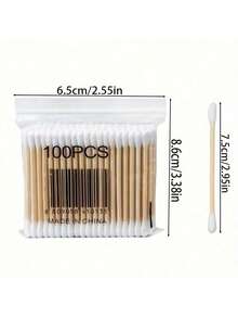 1800/1500/1000/500/300/100pcs High Quality Double-Headed Cleaning Swabs, Beauty Salon Buds, Cosmetic Wooden Cleaning Swabs, Beauty And Personal Care Tips, Round Disposable Ear Cleaning Swabs For Home Use, Suitable For Ear And Nose Cleaning, Multipurpose Beauty And Cleaning Tool, High Quality Beauty Tool