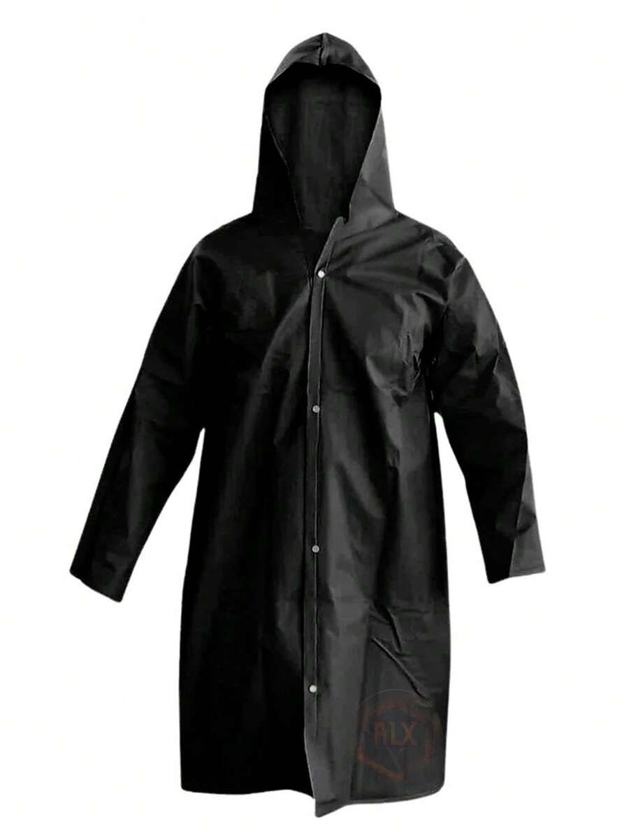 Heavy Duty Raincoat Reinforced PVC Lined With Hood Protection Comfort - màu đen - Xem 1