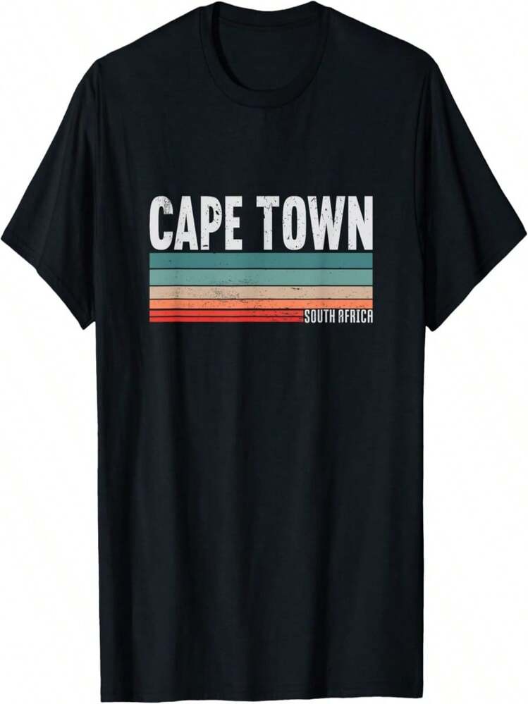 Camiseta Vintage Sudáfrica Pride Sudáfrica de Ciudad del Cabo - Negro - Añade 1