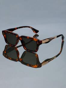 New Fashionable Retro Metal Small Frame Square Glasses, High Quality Street Style Glasses, Casual Minimalist Street, Travel, Runway, Business, Daily, Party, Holiday, Unisex Beach Chic Glasses - Multicolor - View 10