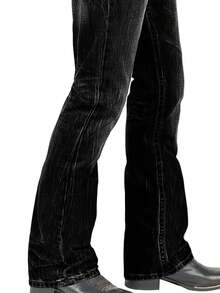 Jeans évasés rétro pour hommes, brodés, mode, décontractés