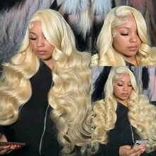 613 Blonde Body Wave Hair Wig Pre Plucked 20-40 Inch 100% Human Hair Wig 13x4 13x6 HD Lace Frontal Wigs 200 Density - S613 - 查看 6