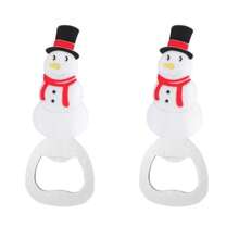 2pcs Christmas Party Bottle Opener, Cute Santa Claus, Christmas Tree, Snowman Design, Essential Gift For Family And Holiday Gatherings, Christmas Party Supplies, Family Dinner