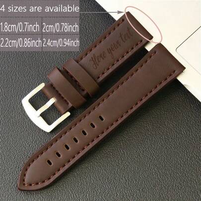 1 pièce Bracelet de montre personnalisé, gravé avec nom/lettre, bracelet de montre en PU, 4 tailles universelles, accessoire de montre vintage, cadeau