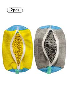 2/1pc 360° Washing Machine Shoe Bag, Suitable For All Shoe Types, Such As Sneakers, Canvas Shoes, Kids Shoes, Men's Shoes, Women's Shoes, Etc. Contains Rich Wool To Prevent Deformation, Machine Washable, Air Dry, Protective Laundry Bag/Bathroom Accessories/Daily Household Essentials/Travel Back To School Essentials