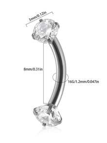 1pc Gradient Colorful Stainless Steel Tragus Earring, Suitable For Daily Wear