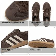 Adidas Originals Men's And Women's Shoes,  Shoes, Sneakers, Samba OG Sports Shoes, Breathable And Lightweight Casual Shoes, Low-Top Daily Travel Shoes JI3184 - Rock Deep Earth Brown/Wonderful White/Magic Light Brown - View 5