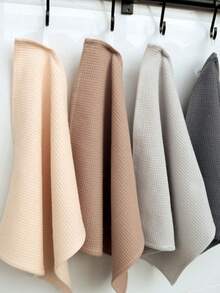 1 Piece Solid Color Waffle Dish Cloth Set, Teak Scrub Pad, Kitchen Towel, Small Square Towel, Dish Cloth, Non-Slip Mat Cloth, Suitable For Kitchen, Bathroom, And Other Cleaning Tasks - Multicolor - View 6