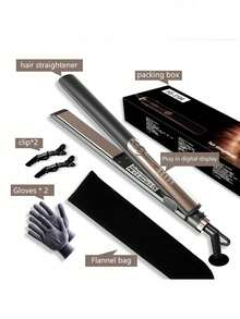 Prizm 二合一直发器和卷发器，温度可调范围 330°F 至 450°F，陶瓷电气石钛金直发器，适合送礼和旅行，110-240V（英国） - 英規插(220-240V) - 查看 8