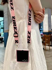 1pc Vintage Camera Strap Crossbody Case Compatible With Samsung Galaxy Z Flip7 Foldable Phone, Blue/Red - Multicolor - View 4