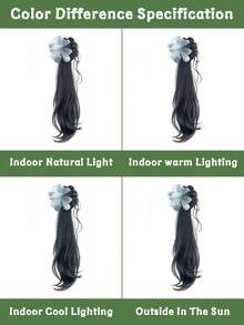 20-Inch Wig Slightly Curly Ponytail Clip Ancient Style Hanfu Braid Side Parted Wig Braid Cheongsam Light False Ponytail Suitable For Daily Use