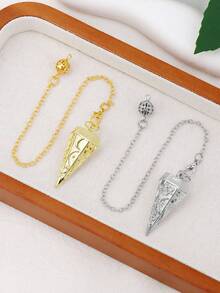 1PC Copper Metal Rune Pendant For Dowsing Divination Balancing Body Healing Chakra Reiki Spiritual Antique Pendant Pendule Pendulo H747 - Pendulum - View 4