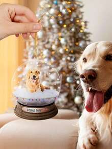 1pc Personalized Family Photo Christmas Snow Globe Ornament, Customizable Photo, Unique Holiday Keepsake Gift For Family, Friends, Couples, Adds Festive Charm, Perfect For Christmas Tree, Party, Home Decor, And Holiday Calendar - Multicolor - View 8