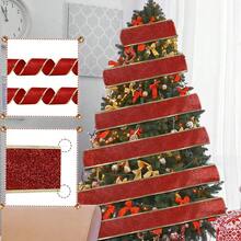Conjunto de 1/3 Rolos de Fita Clássica de Natal com Glitter, 3,8 cm de Largura, 2 Metros de Comprimento. Fitas multifuncionais para artesanato natalino, decoração festiva, embrulho de árvores, embalagens de presentes e arranjos florais - Poliéster, sem penas, para uso sazonal. Decoração de Natal para casa, decoração de ambientes, presentes de Natal. - Multicolorido - Ver 10