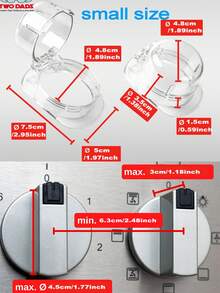 TWO DADS Children's Safety Stove Knob Cover, Transparent Stove Knob Protector, Suitable For Kids And Pets, Oil And Dirt Resistant, Easy To Clean