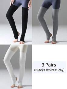 1-3 Bộ 75cm Quần tất chân dệt kim dài thời trang ấm áp dành cho người lớn dành cho nữ, Quần tất chân mùa đông, Quần tất bảo vệ chân cao đến đầu gối mềm mại và thoải mái cho các hoạt động hàng ngày, tiệc tùng, tập yoga, múa ba lê, khiêu vũ Latin và làm quà tặng cho gia đình và bạn bè Quà tặng Giáng sinh - Nhiều màu - Xem 10