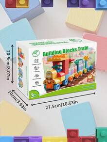 70-Piece Colorful STEM Train Building Set For Kids 3+ – Creative DIY Blocks With Rolling Wheels & Fun Stickers