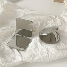 Handheld Double-Sided Small Mirror Portable Makeup Folding Flip Makeup Mirror - gương vuông - Xem 5
