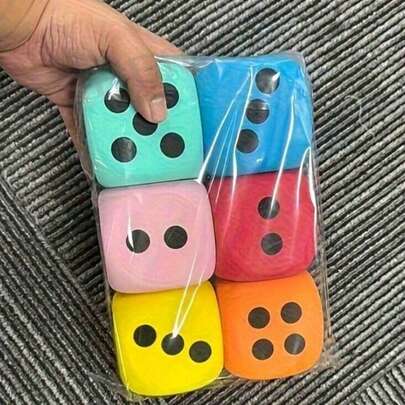 Bộ 6 viên xúc xắc xốp mềm nhỏ - Thích hợp cho việc học tập và vui chơi - Thích hợp cho sinh nhật, Giáng sinh, Halloween và nhiều dịp khác