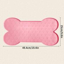 1PC Bone Shape Non-Slip Silicone Pet Placemat, Raised Edge Pet Feeding Tray For Food And Water, Anti-Spill Feed Mat For Small Medium Dogs And Cats, Easy Clean Purable Bowl Mat