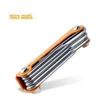 DINGQI 8pcs/Set Anti-Slip Foldable Multi-Size Hex, Star Wrench Set, Suitable For Home Repair, Bicycle Maintenance, Outdoor Carry, Convenient Pocket-Sized Repair Tool - Multicolor - View 4