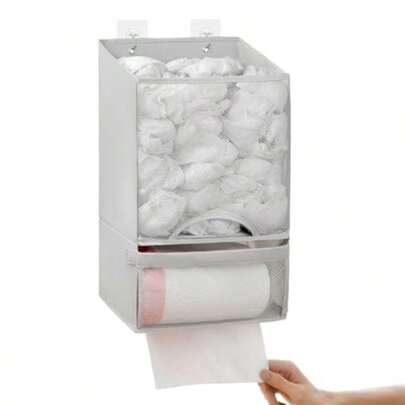 Bag Saver Extra Large 2 In 1 Plastic Bag Holder Storage Durable Mesh Grocery Hanging Trash Dispenser Roll Organizer For Home Kitchen Bathroom Laundry Multipurpose For Daily Wall Mount