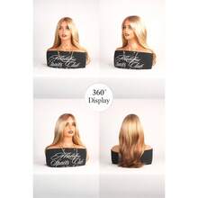 Mother's Day,Ombre Brown Dark Roots Long Layered Wig Ombre Blonde Bangs Long Wig Ombre Brown Ladies Day Wig - 棕色 - 查看 3