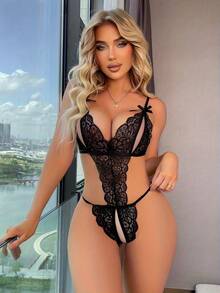 A Set Of Erotic Underwear, Gathering Pajamas, A Cut-Out Backless Jumpsuit For Adults, And A Sexy And Alluring Uniform Set - màu đen - Xem 6
