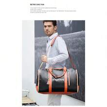 kikilove Borsa portabiti in pelle pieghevole, borsa capiente, borsa a tracolla da viaggio per abiti