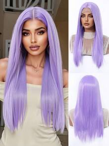 13*3.5 HD Former Lace Long Straight Hair Wig Multicolor 22-Inch Female Wig Synthetic Heat-Resistant Wig Perfect For Elegance And Naturalness For Holiday Travel Parties Cosplay Music Festivals Everyday Gifts Ready To Wear,The Perfect Holiday Gift For Girls, A Halloween Wig