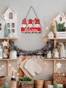 1 Piece Christmas Dwarf Wooden Decorations - 3D Hanging Decorations With Red And White Checkered, Christmas Hats And Holiday Poses, Suitable For Christmas Trees, Home Holiday Party Decorations, Seasonal Home Decorations, Interesting Designs, Accessories, Home Decorators, Christmas Decorations