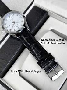 Pablo Raez 1 件复古男士手表不锈钢著名品牌全新豪华 IPS 镀银黑色男士腕表 50 米防水休闲日历时钟男士时尚石英表罗马数字和条形刻度钻石高级黑色高级商务男士腕表适合日常使用送给父亲或男性朋友的礼物适合工作和学习使用 - 黑色 - 查看 10