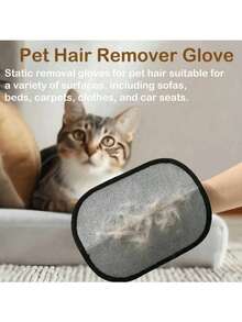 1pc Static Electricity Pet Hair Remover Gloves, Double-Sided Lint Brush, Pet Cat Hair Removal Brush, Suitable For Carpet, Bedding, Clothes - Multicolor - View 10