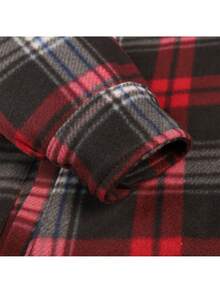 Men's Winter Jacket, Hoodie,Heavy Thick Flannel Plaid Jacket Sherpa Fleece Lined Hoodies For Men Zip Up Winter Warm Coat Buffalo Zipper Sweatshirt - 紅黑格 - 查看 6