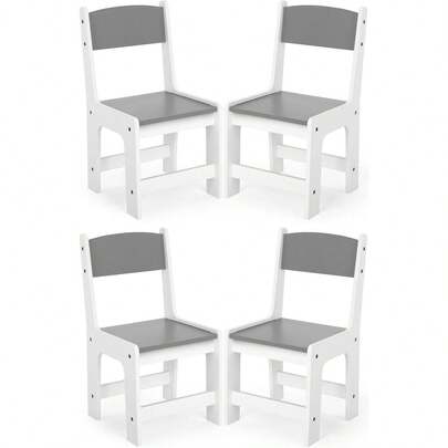 4-częściowe krzesełko dziecięce, krzesło biurowe dla dzieci od 2 lat, z podnóżkiem i zakrzywionym oparciem, do 80 kg, 55 x 30 x 28 cm do pokoju dziecięcego, przedszkola, stolik dziecięcy